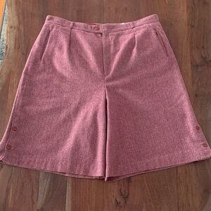 Vintage Wool Herringbone Culottes, Sz XL